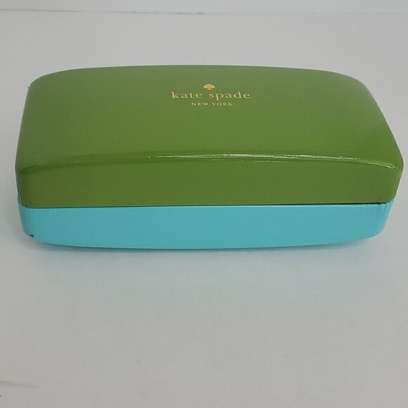Kate Spade Blue and Green Hard Clamshell Eyeglass Case - Picture 4 of 12